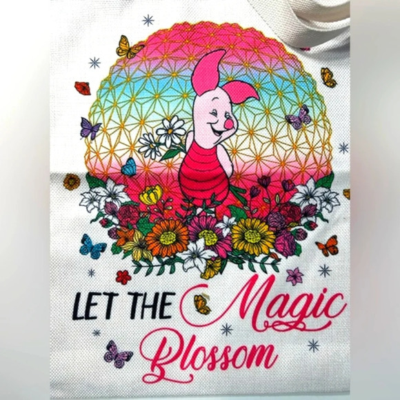 Let The  Magic Blossom/ Piglet Tote Bag 🐷🌼🌸🌺💐✨️🦋 - Picture 6 of 6